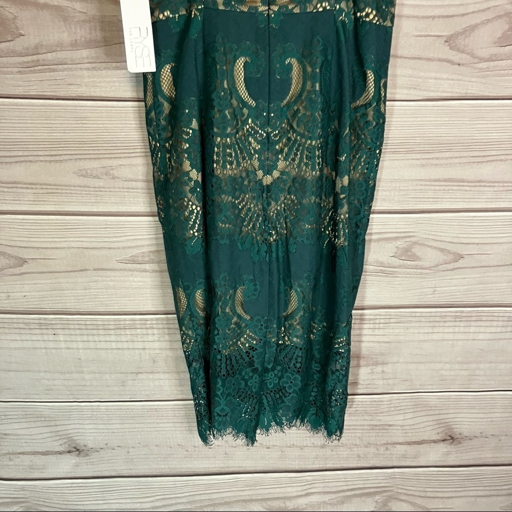 RYSE the Label Alex Dark Green Lace Off the Shoulder Bodycon Dress - Picture 8 of 12